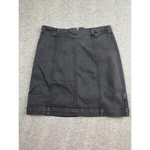 Free People Black Denim Mini Skirt Size 4